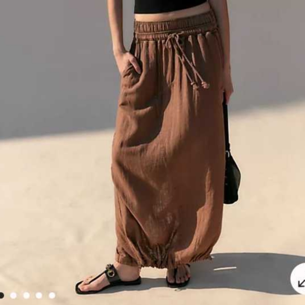 Free people Daphne maxi skirt, roman plaster (brown) size M but runs LARGE